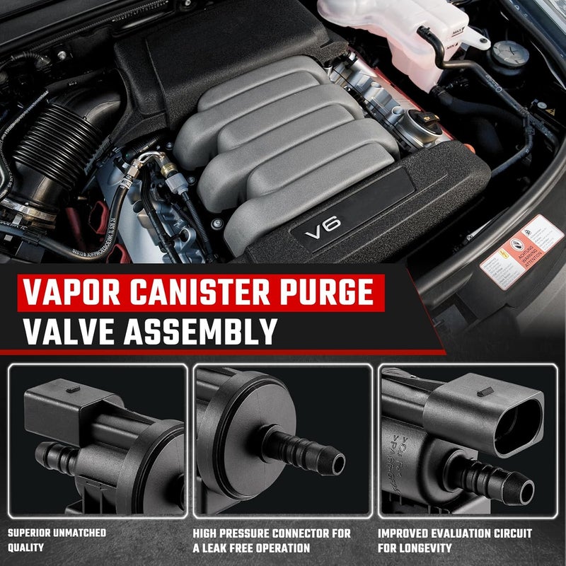 ISINFLASH 06E906517A EVAP Vapor Canister Purge Valve Solenoid Assembly Compatible With Volkswagen VW Beetle Eos Golf Sportwagen GTI Jetta Passat Rabbit Touareg Audi A4 A6 0280142431 - Image 4